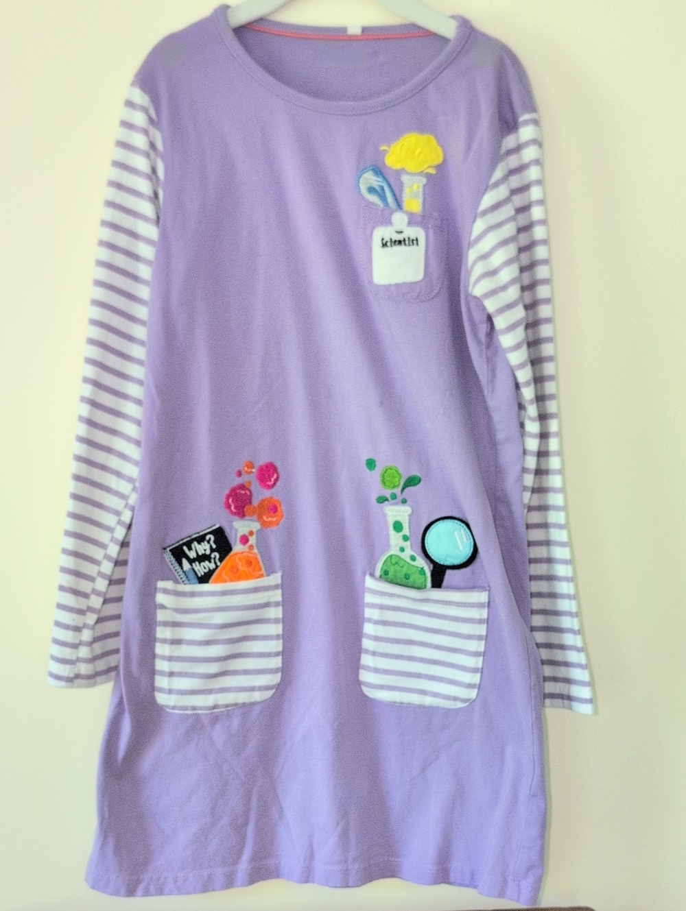 Girls' Purple Science Pocket Dress